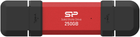 SSD диск Silicon Power DS72 250GB USB Type-A/USB Type-C Red (SP250GBUC3S72VPR)