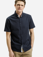 Koszula męska bawełniana z krótkim rękawem Cross Jeans 35598-001 M Granatowa (8697319764604)