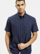 Сорочка бавовняна літня чоловіча Cross Jeans 35609-001 M Темно-синя (8697319765052)