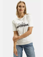 T-shirt damski bawełniany długi Cross Jeans 56151-028 L Ecru (8697319746440)