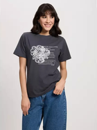T-shirt damski bawełniany z nadrukiem Cross Jeans 56153-021 S Antracytowy (8697319731118)