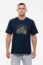 Мужская футболка "Motorcycle" Наталюкс M темно-синий (1218059402421)