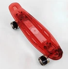 Скейт Пенни борд Best Board прозрачная дека со светом, колёса PU со светом, зарядка USB. Red (04508)