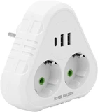Сетевой разветвитель Voltronic F203-White тройник с заземлением 2 розетки + 2 USB + 1 Type-C, 2500W, 10A, 110-250V Max, Blister (YT38180)