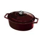 Каструля з кришкою чавунна 30х12 см 4,65 л Berlinger Haus Metallic Line Burgundy Edition з емалевим покриттям для будь-яких плит та духовки