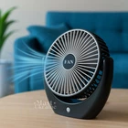 Настольный портативный вентилятор Fan Portable, беспроводной аккумуляторный охладитель воздуха, компактный USB вентилятор для дома, работы, авто и путешествий, тихий вентилятор с регулировкой скорости, Черный LY-853-Black