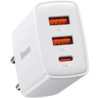 Зарядное устройство Baseus 30W Quick Charger Быстрая зарядка QC3.0+PD3.0 2USB+Type-C. Зарядка для телефона Басеус 30W 3A (CCXJ-E02) White