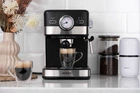 ARDESTO Кофеварка рожковая Steel Collection 1.5л, молотый, ручной капучинатор, черно-серебристый