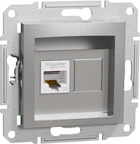 Розетка комп'ютерна RJ45 UTP кат. 5Е Schneider Electric Asfora Алюміній EPH4300161