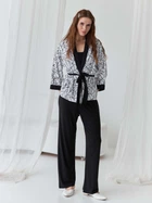 Пижама (накидка + штаны) женская из вискозы BARWA garments 0345/344 L Черная с белым (2113453443015)