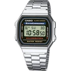 Чоловічий годинник Casio Vintage A168WA-1WCR — цифровий, сталевий браслет, підсвітка, ретро-дизайн