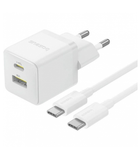Быстрое зарядное с кабелем Baseus Palm Fast Charger C+U 30W + Cable Type-C to Type-C P1011160A213-01 Белое