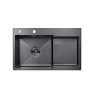 Кухонна мийка Kroner KRP Schwarze - 7848LHM PVD (3.0/1.0 мм)