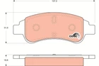 Комплект тормозных колодок PEUGEOT PARTNER, CITROËN BERLINGO, CITROËN C4, TRW (GDB1563)