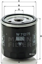 Фильтр масляный MANN W 712/75 - W 712/22