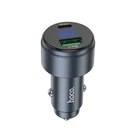 Автомобільний зарядний пристрій HOCO Z57B Glorious 63W dual-port digital display PD45W+QC3.0 car charger Metal Gray