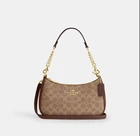 Женская сумка Coach Teri Shoulder Bag In Signature Canvas CV933 коричневая