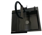 Кухонна мийка Kroner KRP Schwarze 6050HM PVD + Змішувач для кухні з під'єднанням до фільтра Kroner Graz — GRP