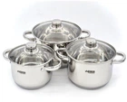 Набор кастрюль Benson из нержавеющей стали 6 предметов (BN-198)