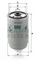 Фільтр паливний MANN WK8422 Volkswagen LT, Golf, Transporter, Jetta; Fiat Ducato, Panda; Opel Astra, CORSA, Vectra, Omega; Land Rover Defender, Range Rover; Audi 80; Peugeot Boxer; Renault Espace 4465121, 450133003, 68127177