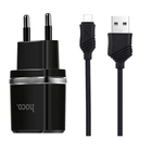 Зарядное устройство Hoco C12, 2USB, 2.4A + кабель Micro, Black