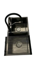 Мийка Kroner KRP Schwarze з краном з підключенням до фільтра в комплекті 7843ZHM PVD 30/10 мм