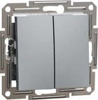 Перемикач 2-клавішний Schneider Electric Asfora самозажимний сталь EPH0600162