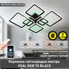 Управляемая светодиодная СМАРТ люстра ESLLSE OVAL RGB 180Вт 7S APP 960x750x110мм Черная
