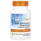 Магній Doctor's Best Magnesium 100 mg High Absorption, 120 вегакапсул підтримка здорової функції нервової системи