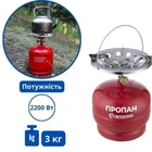 Комплект газовый баллон кемпинговый с горелкой INTERTOOL GS-0005 2200 Вт 5 л 100-145 г/час конфорка 220 мм