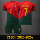 Форма футбольна дитяча Lion SPORT Ronaldo (Роналдо) 7 Збірна Португалії 2024, 30-155-165, зелено-червоний