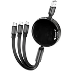 Дата кабель Hoco X78 Easy pull storage 3in1 (1m) Black