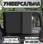 Магнитная солнцезащитная шторка от солнца на боковое окно в авто (для машины, 50×80 см)