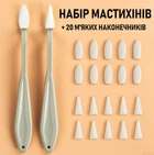 Комплект художніх мастихінів для розтушовування олівця, сухої пастелі, змішування фарб Sketch набір з 2 шпателів - мастихінів + 20 м'яких змінних наконечників, зелений (109955824)