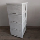 Комод пластиковый 46,5 x 39,5 x 95,5 см Алеана "Ротанг" 123093 белая роза