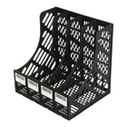 Лоток для бумаги пластиковый вертикальный Buromax 4 в 1 черный (BM.6101)