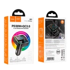 FM-трансмітер модулятор HOCO E81 (USB/Type-C PD30W/3A QC3.0) BT FM transmitter Чорний