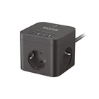 Мережевий фільтр-подовжувач IKOS C34S-CU 3 розетки 3 USB 1 Type-C 1.5 м 16A Чорний (0007-CEF)