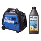 Комплект генератор Brevia инверторный бензиновый 3,3кВт GP3500iS + масло Molder Engine Oil 4T 10W-30 1л