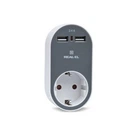 Зарядний пристрій REAL-EL USB-пристроїв + розетка (CS-20)