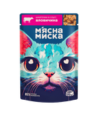 Влажный корм для кошек М'ясна Миска кусочки в соусе с говядиной 100 г