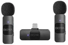 Беспроводной петличный микрофон для iPhone Boya BY-V2 Lightning петличка для айфона с активной системой шумоподавления и ресивером