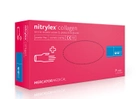 Розовые одноразовые нитриловые перчатки Nitrylex® PF Collagen с коллагеном S - изображение 1
