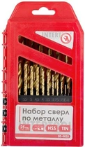 Набор сверл по металлу Intertool 25 штук 1-13 мм с титановым напылением в кейсе DIN338 HSS (000002950)