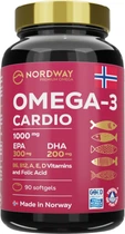 Жирные кислоты Nordway Cardio OMEGA-3 1000 мг в капсулах №90 (7072612000085)
