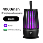 Ультрафіолетова лампа-винищувач комах комарів мух з акумулятором 4000 mAh, чорна