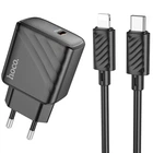 Мережевий зарядний пристрій HOCO CS22A Value PD30W + Type-C to Lightning (Black) (185994)