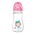 Бутылка с широким отверстием антиколиковая Easystart Цветные зверьки 300 мл Canpol babies Розовая (5903407352046)