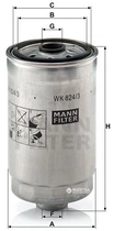 Фільтр паливний MANN-FILTER WK 824/3