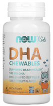 Омега 3 для дітей із фруктовим смаком NOW Foods Kids DHA Chewables 100 мг 60 жувальних капс (фруктовий смак)